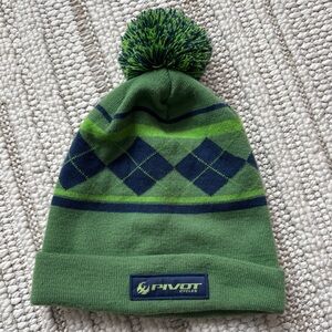 Pivot cycles MTB winter hat! Green and blue! Phoenix logo mountain bike hat